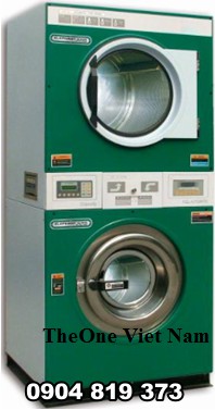 máy giặt công nghiệp chồng tầng màu xanh 